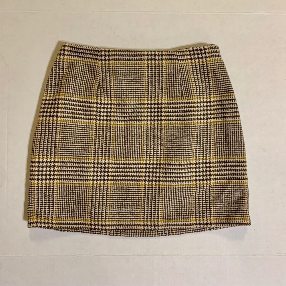 Forever 21 Plaid Body-con Pencil Mini Skirt